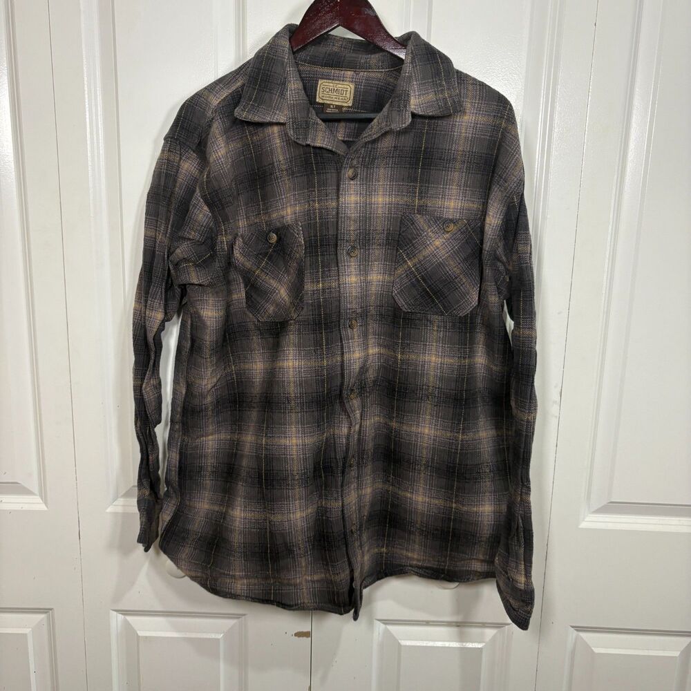 Vintage Schmidt Workwear Flannel Shirt XLT Plaid Heavyweight Cottagecore